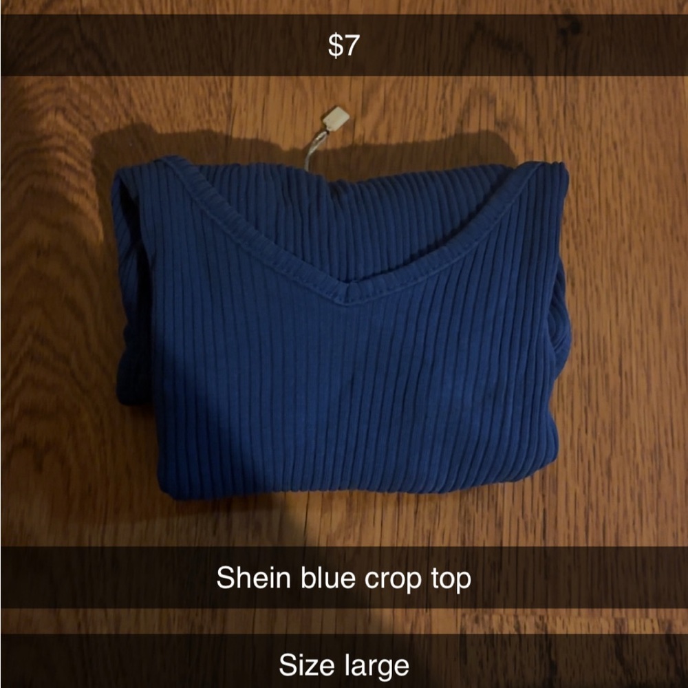 SHEIN V-Neck Blue Sweater